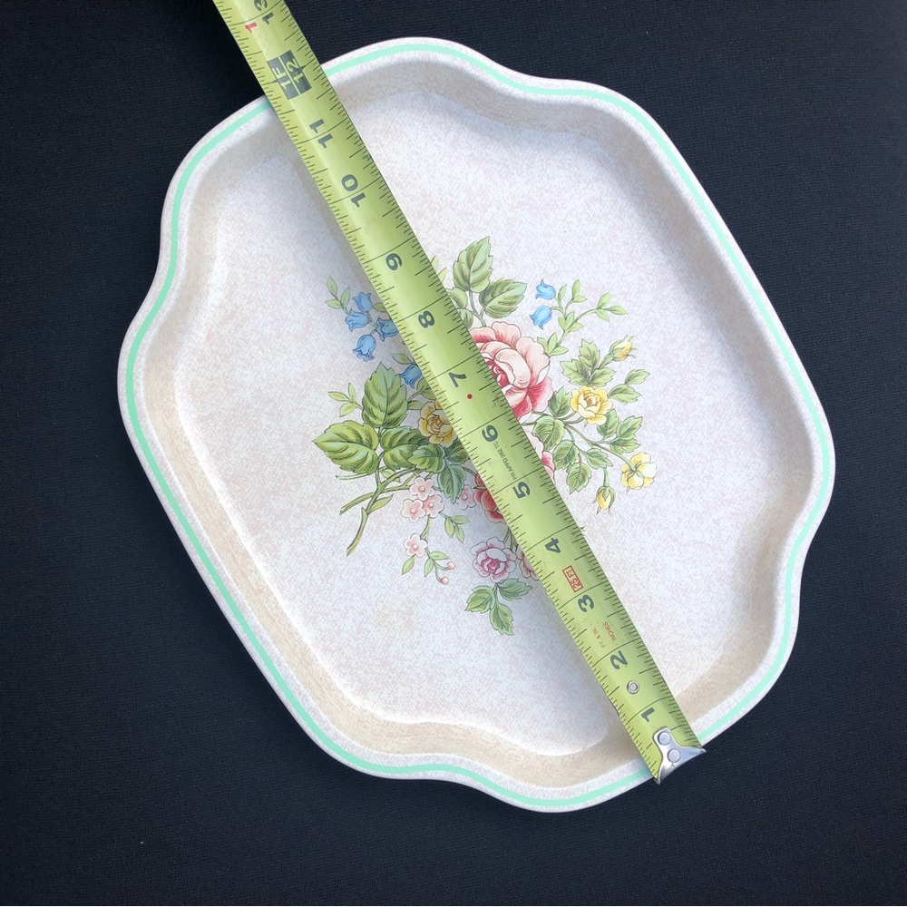 Vintage Avon Floral Metal Tray - Made in England - Picture 4 of 11